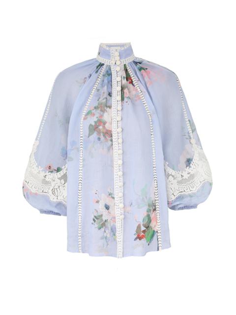 Zimmermann EVERLEY LACE TRIM BLOUSE