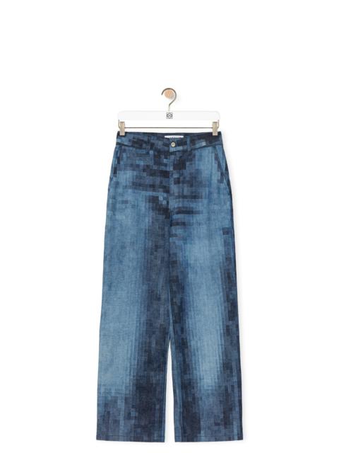 Pixelated baggy jeans in denim
