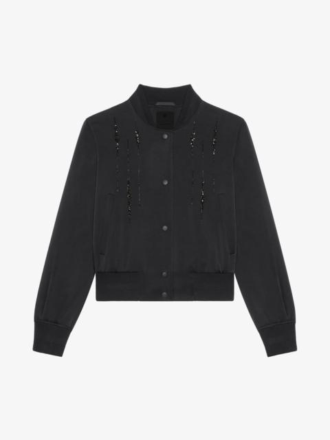 Givenchy VARSITY JACKET IN SATIN WITH CRYSTALS