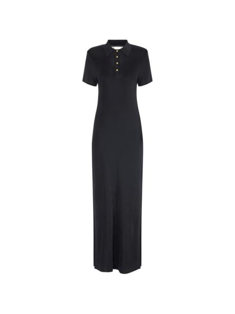 ELISABETTA FRANCHI polo-shirt cut-out knit maxi dress