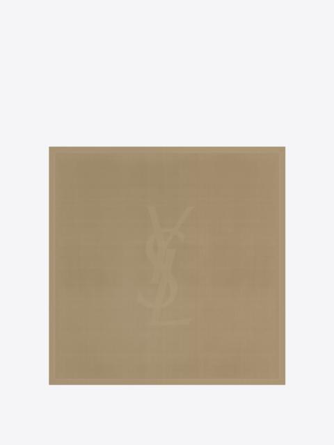 SAINT LAURENT cassandre square scarf in silk charmeuse