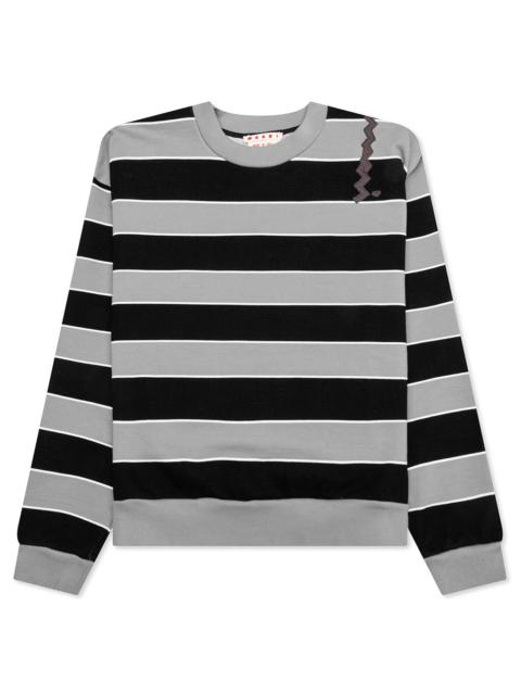 Marni STRIPED MENDING LOGO SWEATSHIRT - BLACK