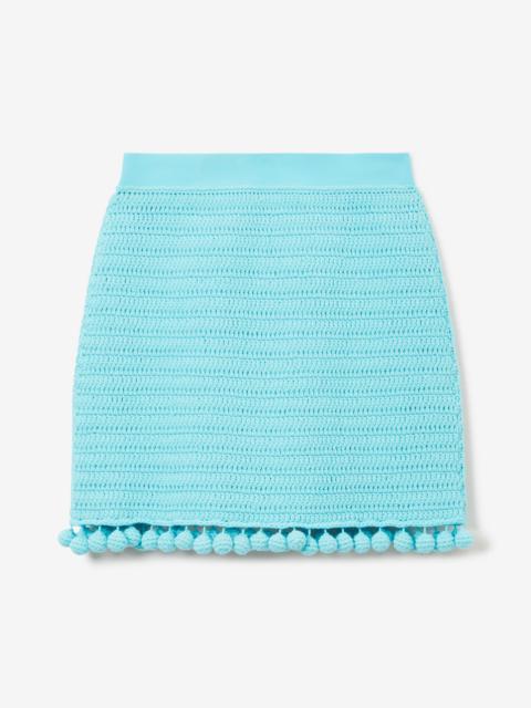 Crochet Technical Cotton Mini Skirt