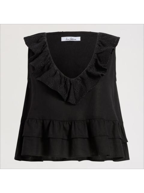 Sam Edelman Sleeveless V Neck Flounce Top