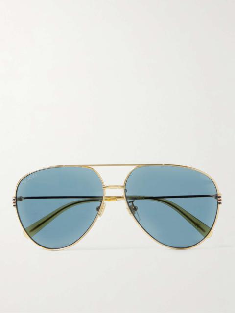 GUCCI Aviator-Style Gold-Tone Sunglasses
