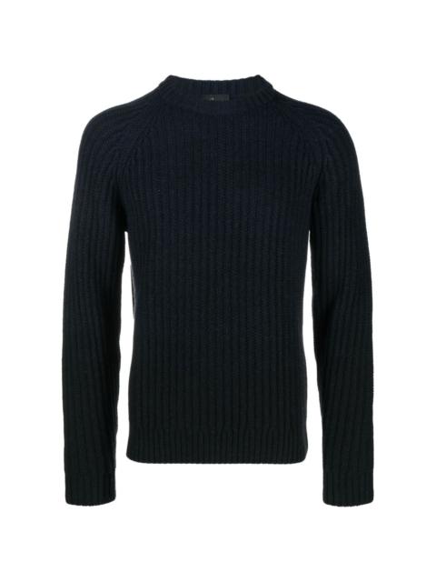 Brioni fisherman's-knit long-sleeved jumper