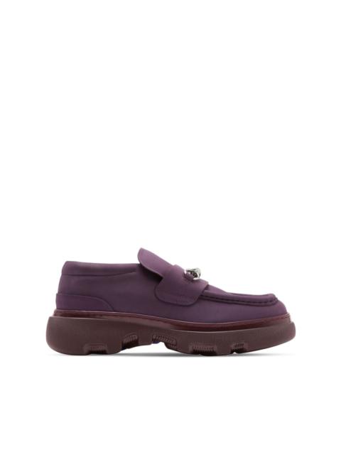 Burberry Creeper Clamp barbed-wire suede loafers