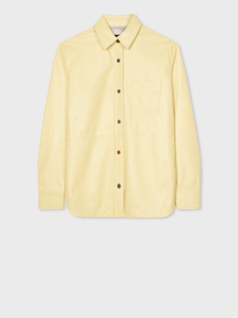 Women's Pale Yellow Leather Shirt