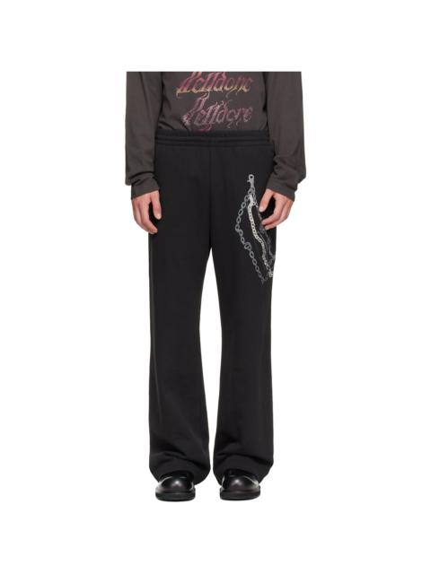 We11done Black Chain Embroidered Sweatpants