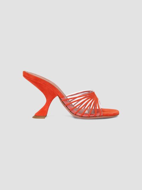 Amina Muaddi Women's Mookie 90MM Suede & PVC Sandals - Orange