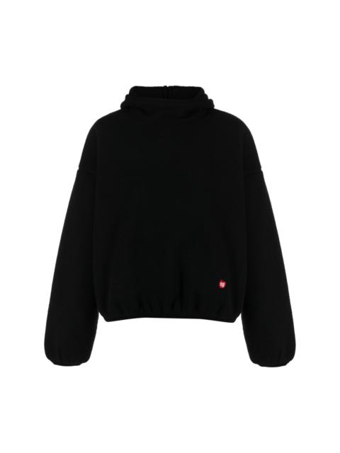 logo-embroidered drop-shoulder hoodie