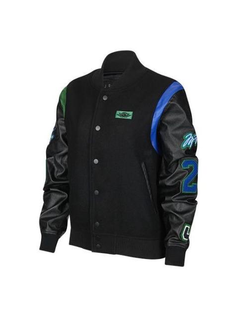 Jordan (WMNS) Air Jordan x Aleali May Stand-up Collar Baseball Jacket Black DC2435-010