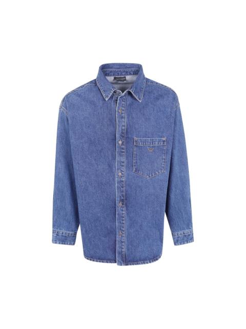 EMPORIO ARMANI Denim cotton shirt