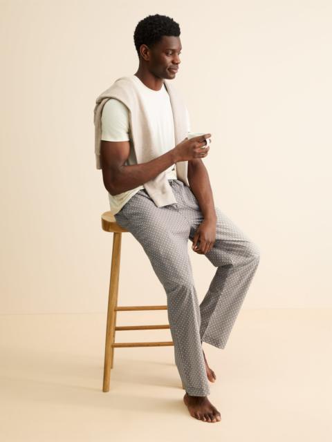 Derek Rose Ledbury Cotton Batiste Lounge Pants Taupe London Geo Cross