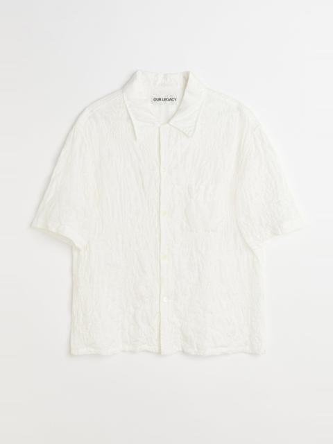 Our Legacy Heusen Shirt Shortsleeve White Flower Embroidery