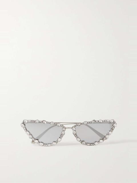 MissDior B1U cat-eye crystal-embellished gold-tone sunglasses