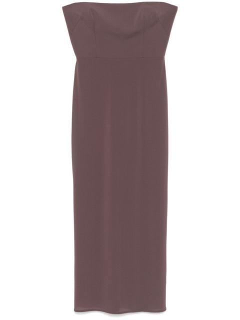 ALEX PERRY crepe strapless maxi dress