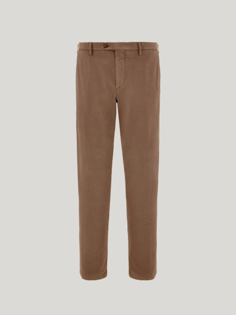Canali WALNUT COTTON AND CASHMERE GABARDINE REGULAR-FIT CHINOS