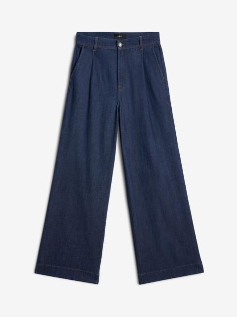 7 For All Mankind Weightless Pleated Denim Trouser in Halona