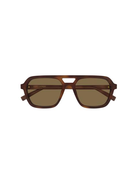 SAINT LAURENT Aviator-Frame Acetate Sunglasses brown
