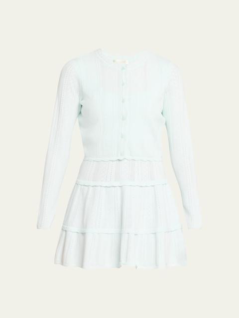 LoveShackFancy Nadiya Pointelle-Knit Cardigan
