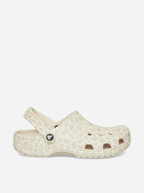 crocs Women's Classic Animal Clogs Almond Tint / Leopard