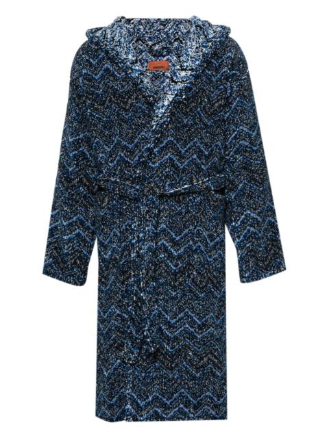 Missoni zigzag-woven hooded bath robe