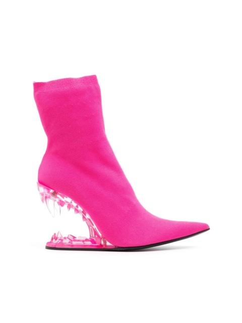 GCDS Morso ribbbed-knit ankle boots