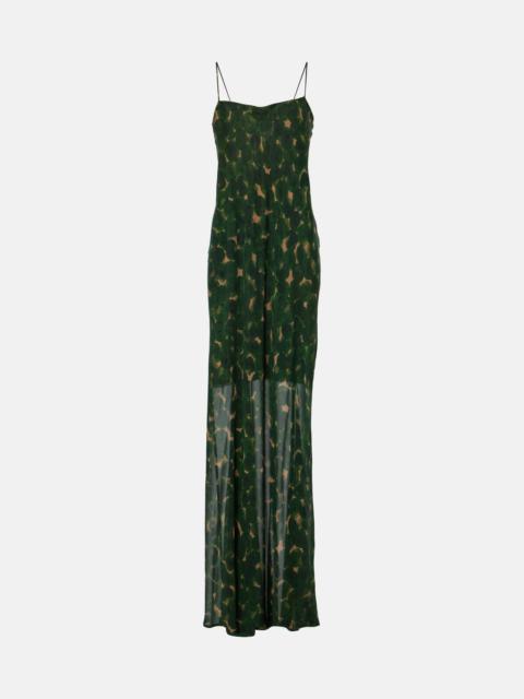 Deryl floral silk gown