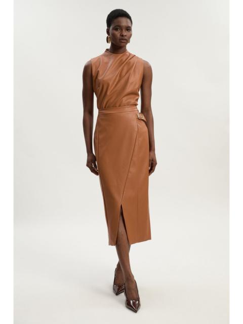 KAREN MILLEN Faux Leather Belt Detail Skirt