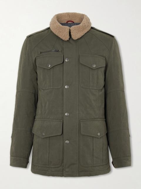 Brunello Cucinelli Shearling-Trimmed Padded Canvas Jacket