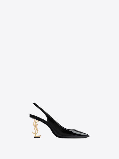opyum slingback pumps in patent leather with gold-tone heel