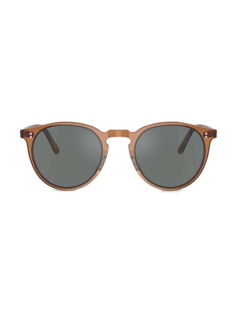 Oliver Peoples Women's O'Malley Sun 48MM Round Sunglasses - Transparent Brown Teal