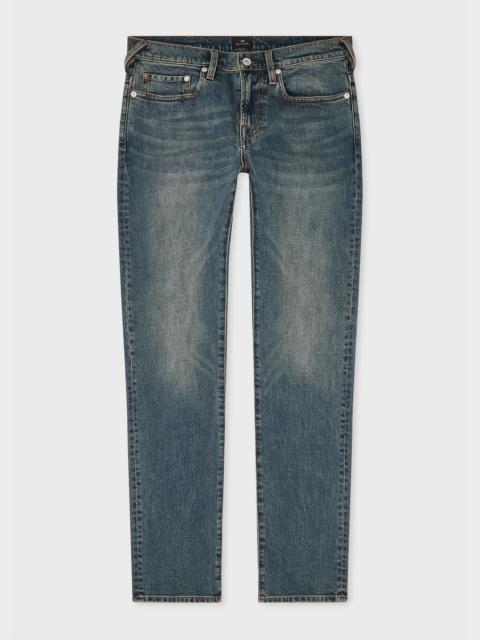 Paul Smith Tapered-Fit Antique-Wash 'Crosshatch Stretch' Jeans