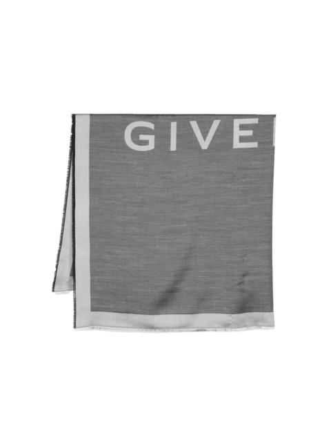 Givenchy logo-jacquard wilk-wool scarf