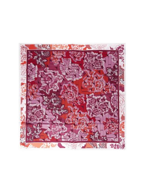 LANCEL Pivoine Optical-print silk scarf