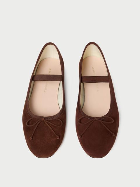 LOEFFLER RANDALL Leonie Espresso Suede Ballet Flat