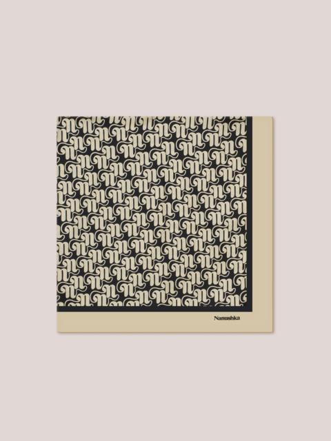 Nanushka MIANI - Silk printed scarf - Art nouveau camel