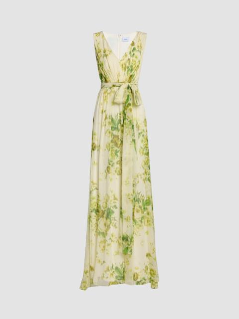 Erdem FLORAL PRINT SILK CREPONNE SLEEVELESS GOWN