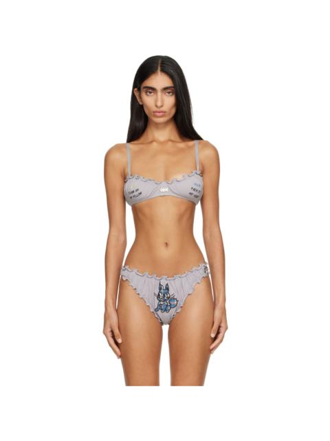 Chopova Lowena Gray 'FEELINGS' Heartbreak Bralette