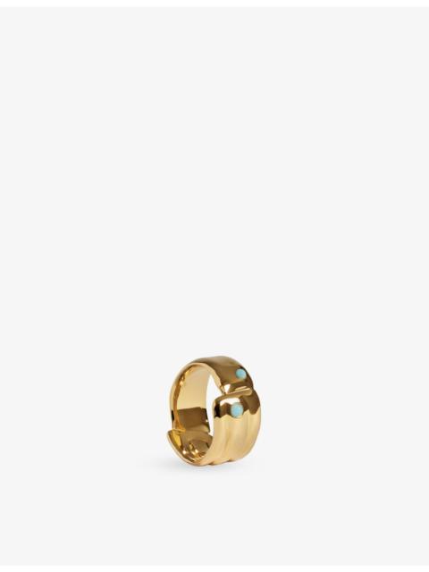 MONICA VINADER Amaia Bold 18ct Gold Vermeil And Amazonite Ring