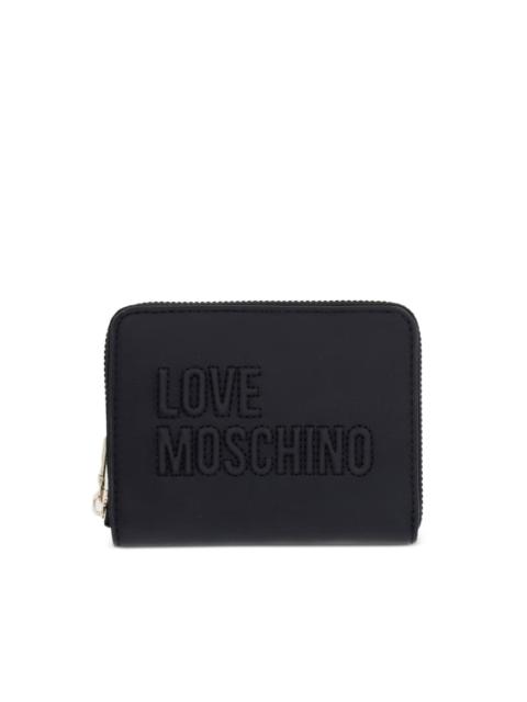 Moschino logo-embossed zip-around wallet