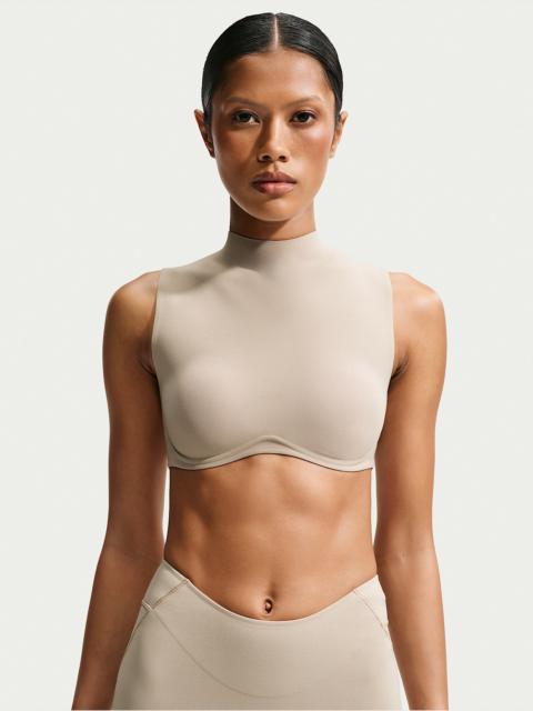 Nike NikeSKIMS Studio Stretch Women's Medium-Support Mock Neck Sports Bra