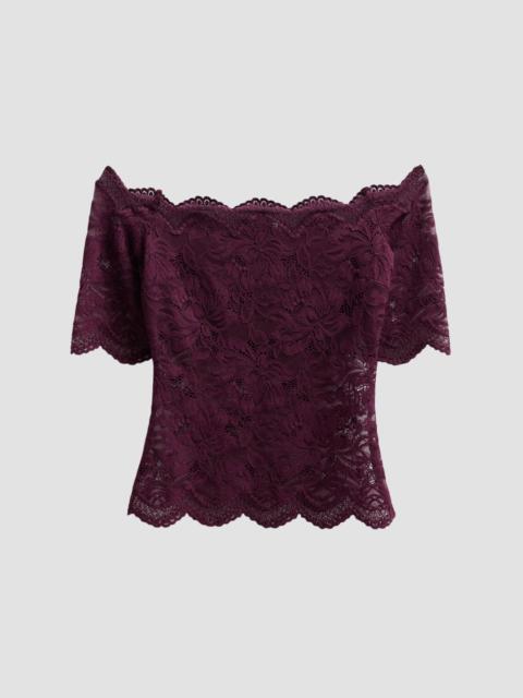 rabanne Women's Lace Off-the-Shoulder Top - Magenta Purple