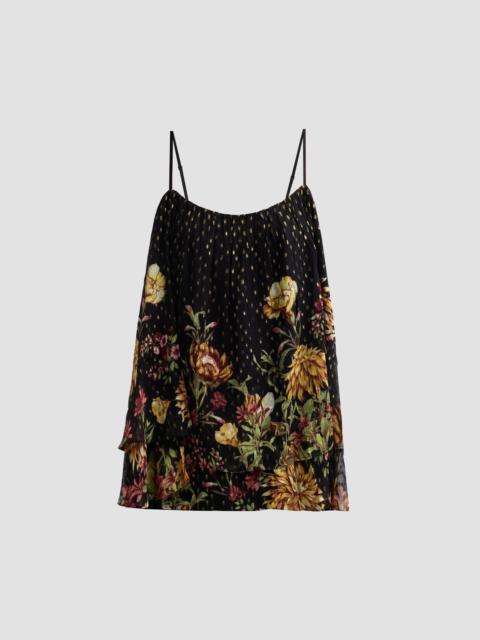 HEMANT & NANDITA Women's Floral Flared Top - Black