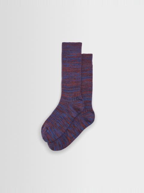 Wax London Sandwell - Blue And Red Twisted Cotton Socks