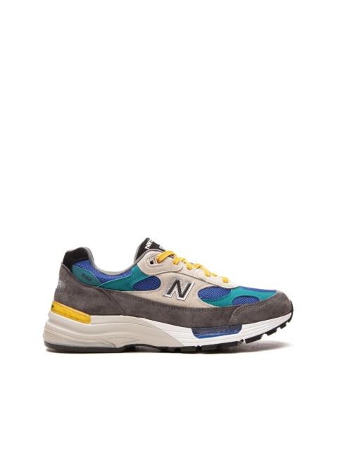 New Balance 992 "Grey/Blue/Teal/Yellow" low-top sneakers