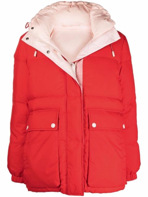 Yves Salomon logo-print padded coat