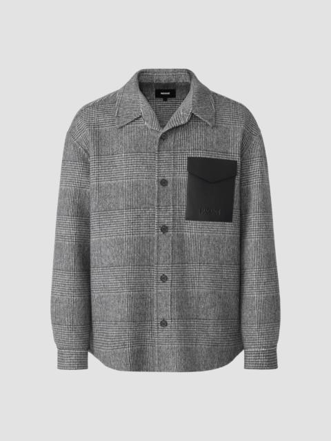 MACKAGE Men's Emmanuel Glen Check Double-Face Wool Shirt Jacket - Black Cream