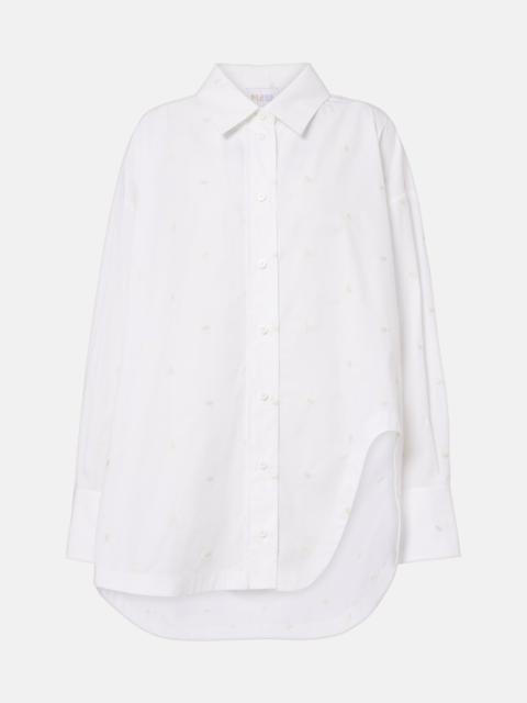 THE ATTICO Embroidered cotton-blend poplin shirt